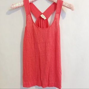 St Tropez West | Coral Linen Racerback Tank